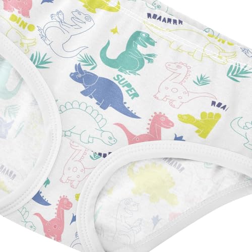 Wusikd Dinosaurs Girls' Underwear Cotton Funny Girls Briefs Soft Toddler Underwear 2T Multi4