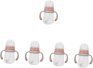 Toyvian Garrafa De Leite Para Bebês 5 Peças Mamadeira Para Amamentação De Bebês Copo Com Canudinho Boca Larga Mamadeira Para Alimentação De Leite Garrafa Para Beber Leite Copo Para