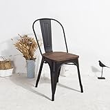 Silla de metal robusta, con estructura reforzada, para uso intensivo.