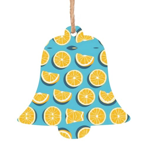 Cunei di limone, decorazioni a campana per albero di Natale, 6 pezzi, adatte per albero di Natale da parete, porta, finestra, albero di Natale