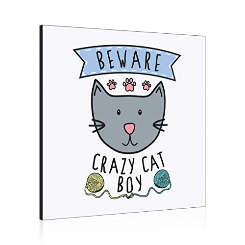 Gift Base Beware szalony kot chłopcy sztuka ścienna panel ramka na zdjęcia