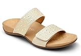 Vionic Women's Rest Samoa Slide Sandal - Ladies Adjustable Walking Sandals with Concealed Orthotic Arch Support Gold 10 Medium US