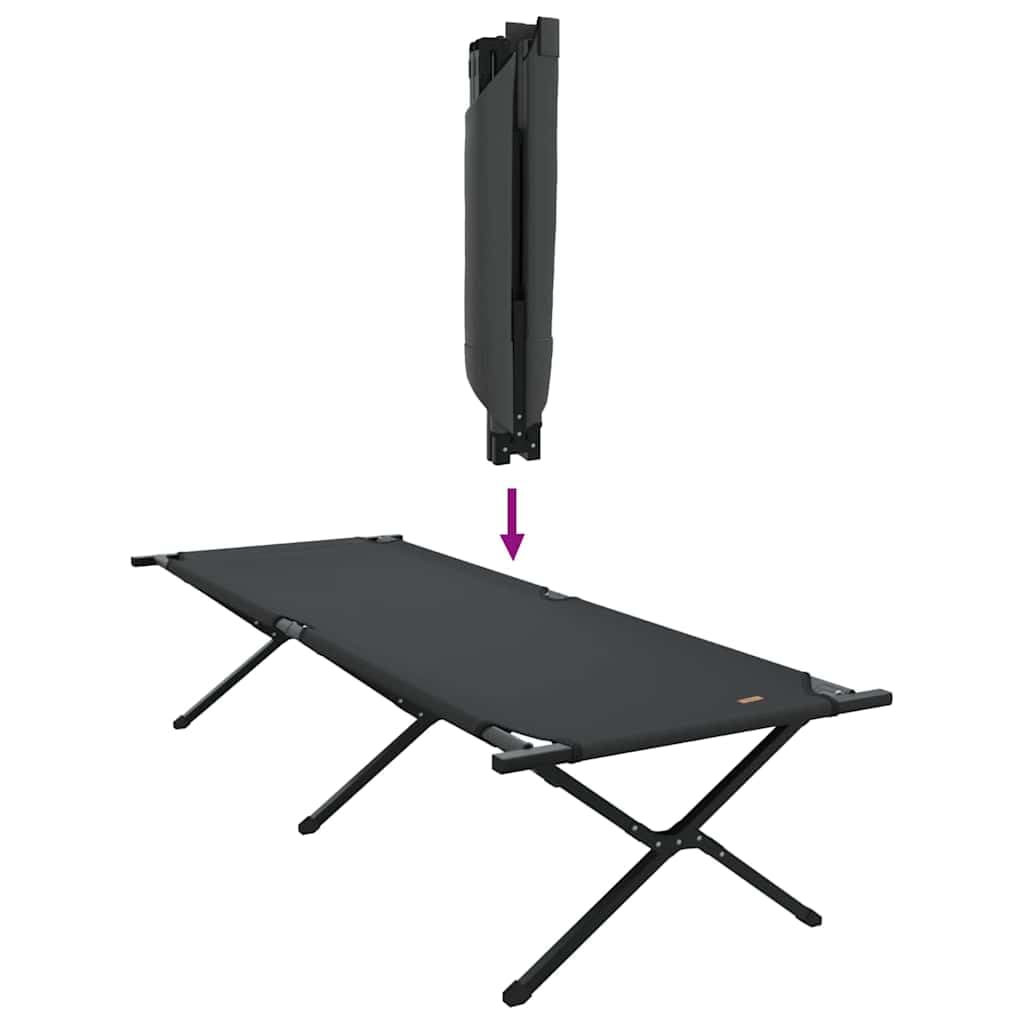 INLIFE Klapp Schlafbett fürs Camping 2 pcs Schwarz Ox Stoff,Sportartikel,Outdoor-Aktivitäten,Camping & Wandern,Camping-Möbel,Feldbetten,Schwarz,17.4 KG,42003193