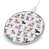 Cute Chihuahua Pug Pattern Wireless Charger 10W Portable Fast Wireless Charging Pad Compatible with Phone Slim Charging Station Lightweight Charger Mat Charging Block for Travel Home Office