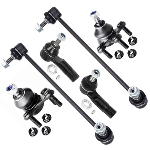 SCITOO 6pcs Suspension Kit For 2006-2016 For Jetta 2010-2014 For Golf 2012-2016 For Type-1 2006-2013 For Audi A3 2006-2013 For A3 Quattro w/Suspension Parts Lower Ball Joint Sway Bar Outer Tie Rod