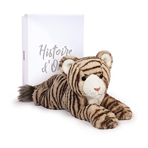 Peluche Tigre Histoire d'Ours 35 cm beige et marron, création Terre Sauvage luxe HO3061