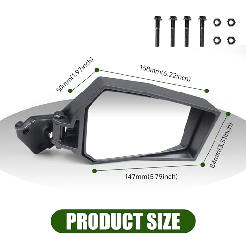 CUSAUTV Adjustable Side Rearview Mirrors Compatible with 2018-2024 Polaris Ranger XP 1000/ Crew XP 1000 Accessories High-Definition Folding Rear View Side Mirrors 2PCS