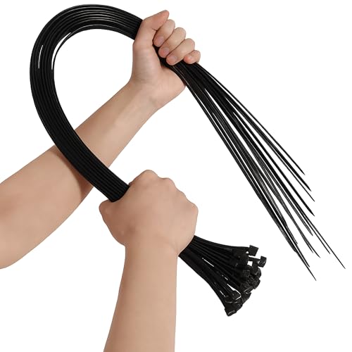 TR CABLE Kabelbinder Schwarz 900mm x 9mm Extra Lang Schwerlast Nylon 66 Kabelbinder UV Beständig Für Industrie Werkstatt Garten Kabelmanagement 20 Stück