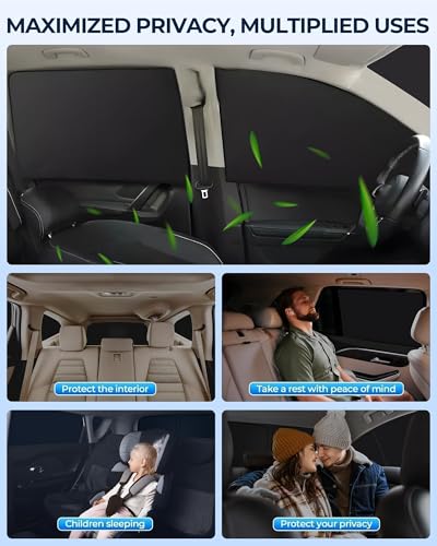 Image of for Toyota Prius 2016-2022(NOT for Prius C or V) Car Window Shades, 6pcs Privacy Sun Shade Set for Front Windshield Side and Rear Windows, Full Window Covers Keeps Vehicle Cool for Camping Napping