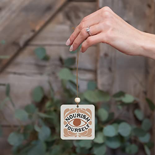Image of Studio Oh! Nourish Yourself Set of 2 Hanging Car Air Freshener, Long-Lasting Fragrance, Odor Eliminator, Scented Car Accessory for Auto Interior, Decorative Air Freshener, 4 x 7.5 in