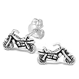 AeraVida Minimalist Classic Motorcycle .925 Sterling Silver Stud Earrings | Casual Sterling Silver Stud Earring for Women | Jewelry Gift for All Occasions