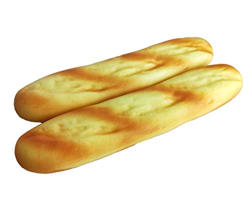 Lorigun 2PCS Artificial Fake Bread Pu Material Baguettes Realistic Faux Food, Imitation French Bread Fake Food for Decoration, Bread Model Kitchen DÃ©cor Food Toys Photography Prop