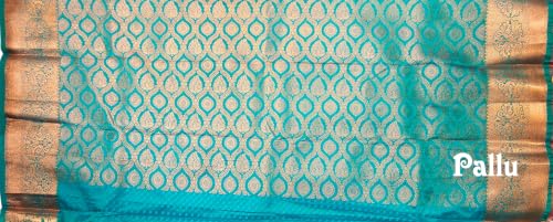 Image of VFCollections Women's Traditional Handloom Kanchipuram Silk Saree | Rich Zari Woven Design | Unstitched Blouse Piece