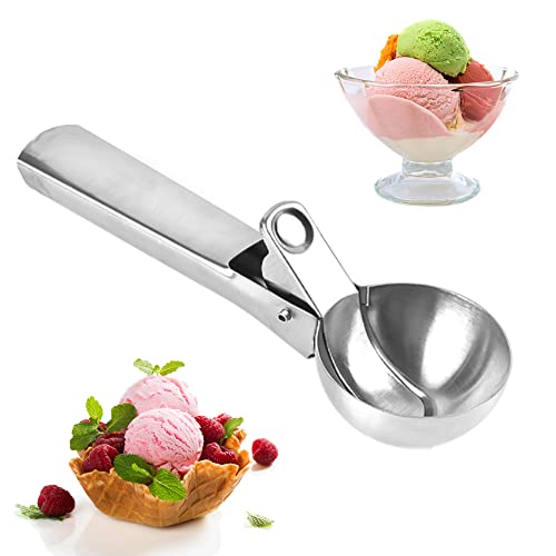 Cuchara para helado, Cucharas de Helado de Acero Inoxidable, La Cuchara Para Helado De Acero Inoxidable Con Gatillo, Para Hacer Helado, SandíA, Pala Para Patatas Y Pala Cover