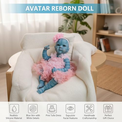 Muñeca Reborn Bettie 46 cm con cabello pintado y chupete magnético miniatura 6