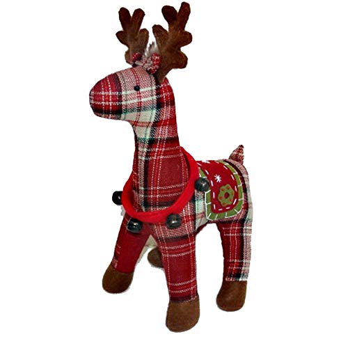 tianranrt Navidad rojo Escocia  Manta (ciervo Wapiti Bourré juguetes peluche juguete muñeca Navidad regalo