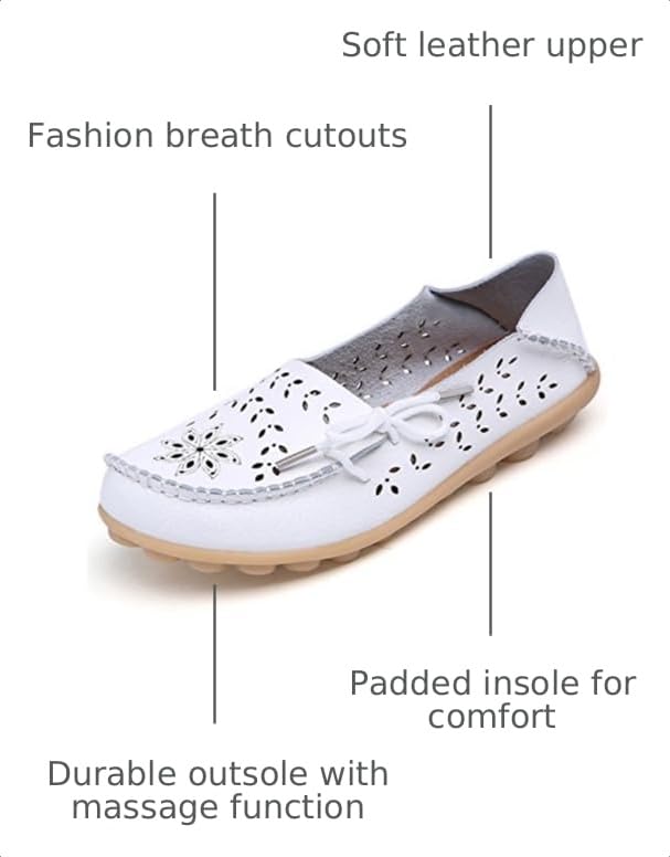 Image of VenusCelia Women's Breathable Comfort Walking Office Flat Loafer