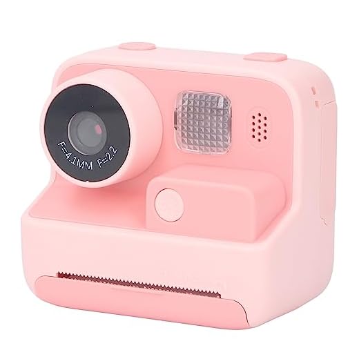 Câmera infantil com impressão instantânea, câmera digital de vídeo selfie de 48 MP com papel de impressão zero de tinta, câmera instantânea de luz de preenchimento integrada com cordão e adesivo para crianças, meninas, meninos, presente para crianças (rosa)