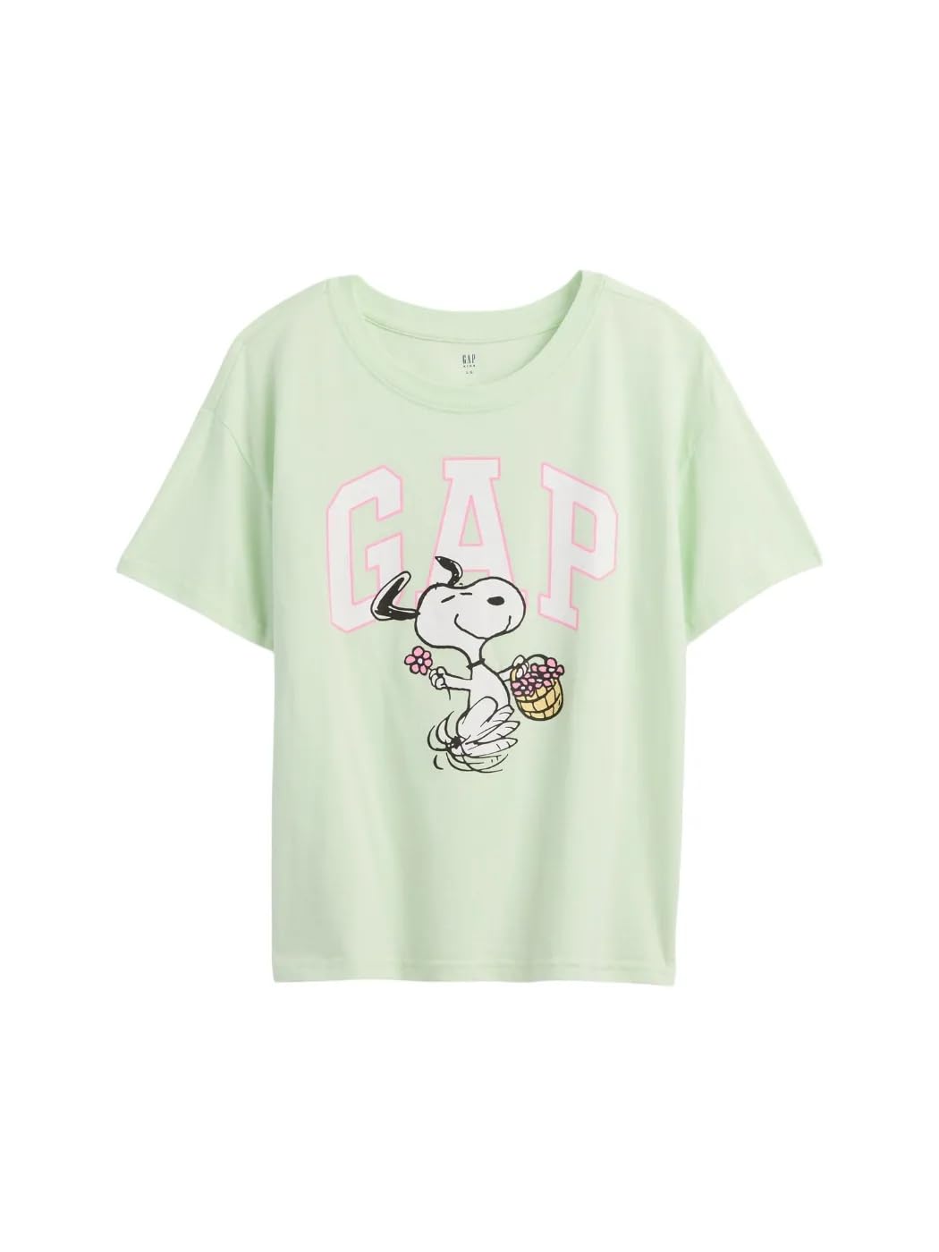 GAP Girls Relaxed Graphic Tee Snoopy L Light Yellow