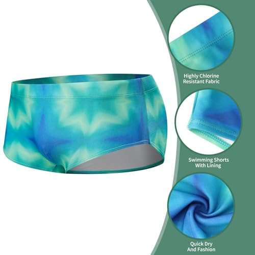 Image of Men's Square Leg Swimming Jammer Shorts UPF50+,Men Swimsuit Swim Jammers Fabric Shape Retention