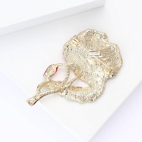 Image of Rhinestone Flower Brooches for Women Enamel Floral Brooch Lapel Pins for Mom Wife Elegant Dress Accessories Mother's Day Jewelry Gifts