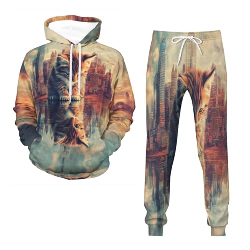 Survêtement de sport tigre grande taille homme pour entraînement fitness et jogging