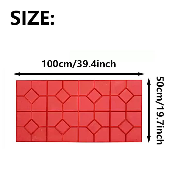 Moldes Resistentes de Poliuretano para texturizar hormigón, tapetes Decorativos para Estampar hormigón con Efecto Piedra y baldosas, Herramienta para texturizar Cemento (D) (F)
