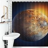 POLIUAWS Planet Venus Duschvorhänge, Schimmelresistent, Waschbar, Wasserdicht, Aus Stoff, Dekorativ, Für Kinder, Frauen Und Männer 56.30x70.87Inch（143x180cm）