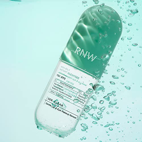 Rnw Der. Clear Gentle Lip & Eye Makeup Remover, 120Ml / 4.05 Fl.oz, Vitamin Hydrating Gentle Cleansing For Waterproof Makeup, Paraben Free | Korean Skincare #TOP1