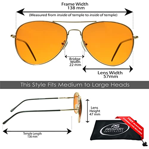 proSPORT Classic Retro Aviator Blue Blocking Sunglasses Amber for Men and Women2
