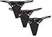 Produktbild Amazon-Marke: Iris & Lilly Damen Stringtanga aus Mikrofaser, 3er-Pack, Schwarz (Black Beauty), L, Label: L