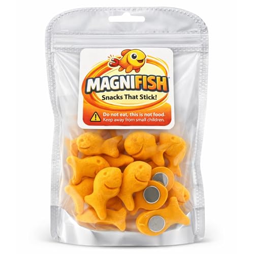 Imanes decorativos para refrigerador de resina Goldfish pack 12