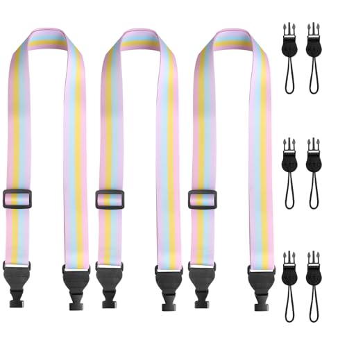 FIEIL 3 Pack Adjustable iPad Strap, Nylon Camera Strap, Comfortable Shoulder Strap for iPad Case, Cellphone Tablet, Camera, Laptop, Binocular, Luggage Bag(Rainbow Colors Universal Neck Lanyard)