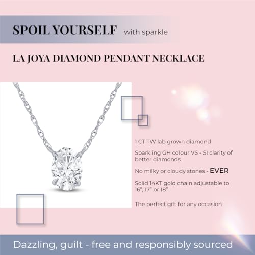 Lab Grown Diamond Necklace for Women | 14K White Gold | 1/2 Carat Floating Diamond Pendant Necklace | Various Shapes to Choose From3