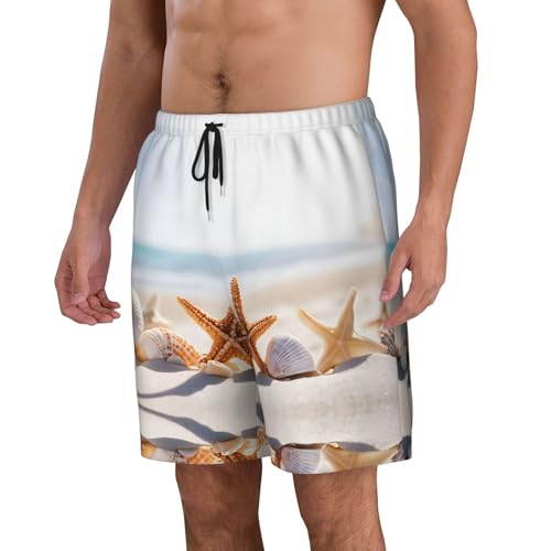 Beach Theme Print Men's Beach Pants Lightweight Quick-Dry Swim Pants with Mesh Lining for Men2