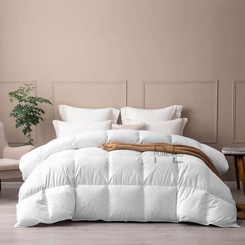 Image of PURE ECO 300 GSM Comforter for Double Bed Size - Luxury & Soft Microfiber 300 GSM Comforter for Winter - Duvet /Blanket Double Bed (90 inchX100 inch) - White Color