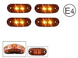 4x LED 12V GELB ORANGE BEGRENZUNGSLEUCHTE UMRISSLEUCHTE POSITIONSLEUCHTE SEITENMARKIERUNGSLEUCHTE LKW E-Prüf E9