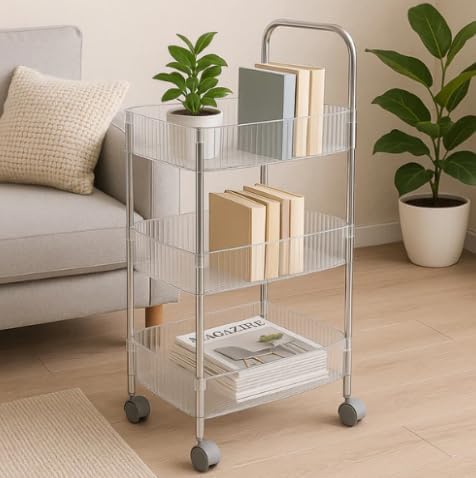 Portable Storage Organizer Rack for Household Essentials, Compact Shelf Stand for Kitchen Bathroom Bedroom and Office Use