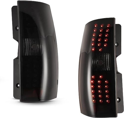 Roxx Led Tail Light Assembly Compatible With 2007 2008 2009 2010 2011 2012 2013 2014 Chevrolet Tahoe/Suburban 1500/2500 Driver And Passenger Side (Black Housing/Smoked Lens) #TOP4