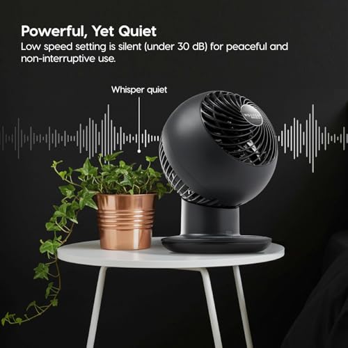 Image of IRIS USA WOOZOO Air Circulator Fan with Remote, Oscillation, 5 Speeds, 82ft Max Air Distance, 90 Adjustable Tilt, 30db Quiet Motor, Small Fan for Bedroom, Office, Dorm, Black