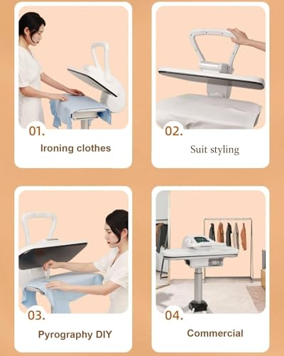 Professional Steam Press Ironing 2200W,66/79/89cm Clothes Ironing Press Machine with Touch Screen Panel, 1L Retrospecti Ironing Machine Fabric Steamer,26inch - Image 3