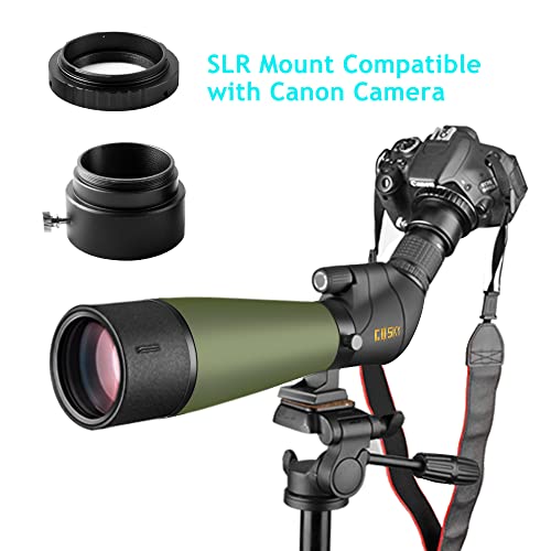 Gosky Updated 20-60X80 Spotting Scope With Tripod, Carrying Bag - Bak4 Angled Scope For Target Shooting Hunting Bird Watching Wildlife Scenery (Phone Mount+Slr Mount Compatible With Canon) 1 #TOP1