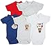 Pack de 5 bodis de manga corta para bebé, de algodón diseño de oso 3 mes
