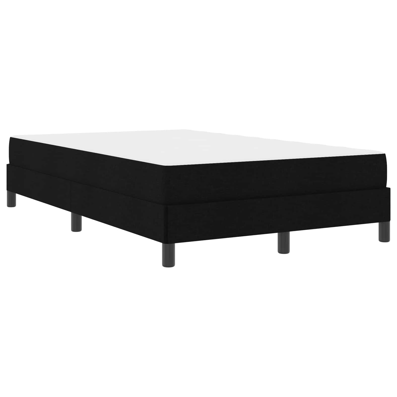 vidaXL Boxspringbett mit Matratze Schwarz 120 x 200 cm Stoff, Moderner Bettgestell, rechteckige Schlafbasis, Stabiler Boxspring, Coole Optik, Holz, gemütliche Plattform