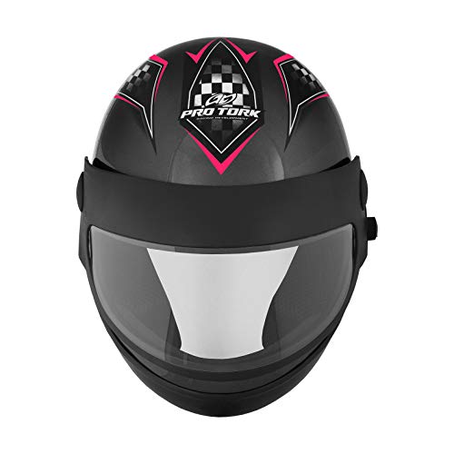 Pro Tork Capacete Super Sport Moto 56 Grafite/Rosa