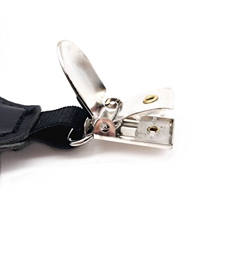 Outman 6 Pcs Adjustable Elastic Garter Belts Corset Body Shaper Garter Clips (Black With Metal Buckle) #TOP3