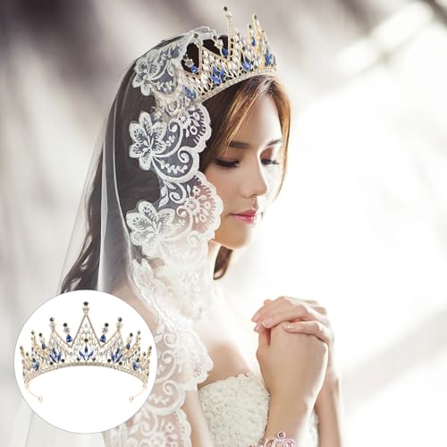 Tiara de novia barroca para decoración de cabello en compromisos inolvidables 7