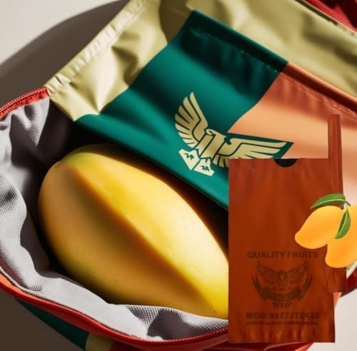 Image of Quality Fold Top Fruits Mango Protection Bags (50piece, Reusable, Kraft Paper Construction, Kraft, Ventilated, 20cm x 28cm)