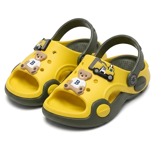 Image of HOOH Kids Unisex Open Toe Clogs for Boys and Girls Cute Charms for Up to 5 Years