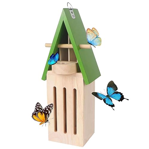 Abri à papillons suspendu bois résistant hôtel insectes extérieur